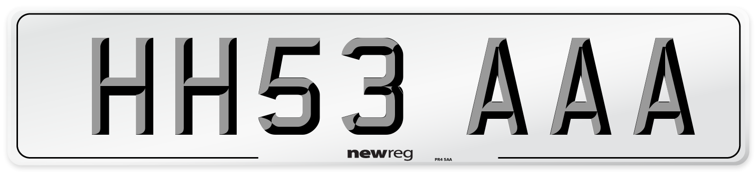 HH53 AAA Number Plate from New Reg